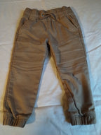 Kids' Brown Jogger Pants with Drawstring and Zip Pockets - Preowned