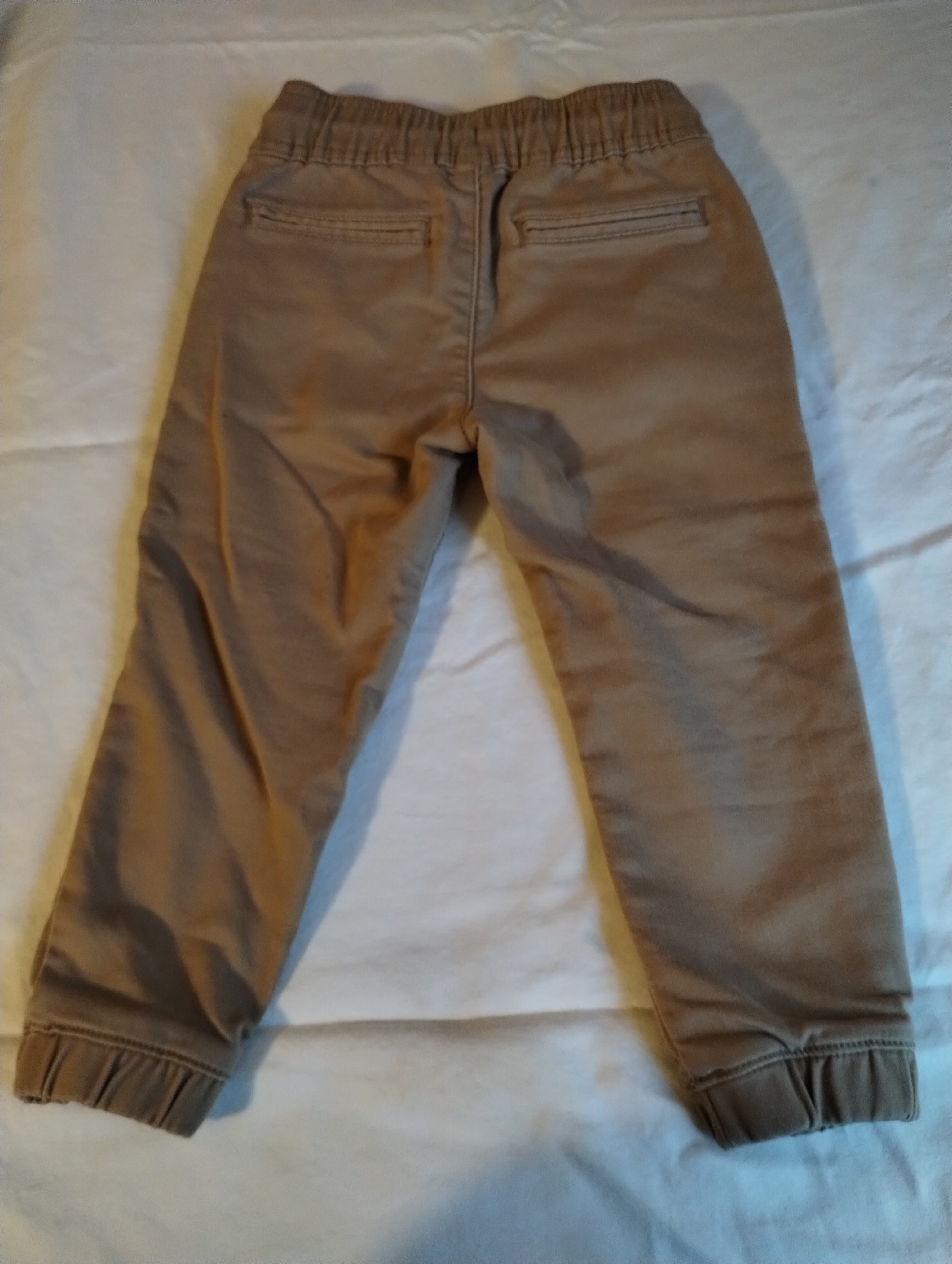 Kids' Brown Jogger Pants with Drawstring and Zip Pockets - Preowned