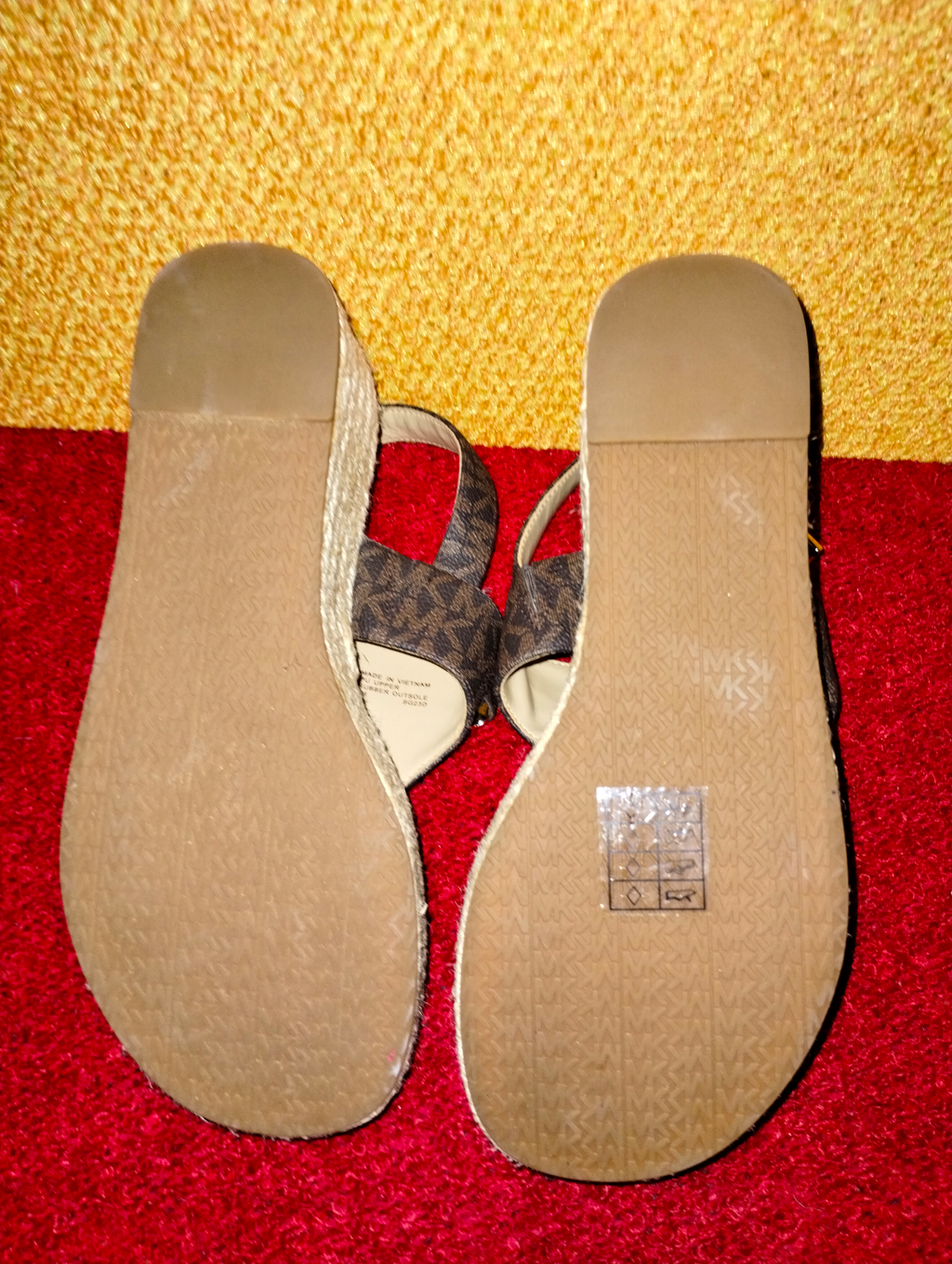 Michael Kors Signature MK Logo Sandal with Gold Hardware