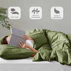 Twin/Twin XL Microfiber Pleated Soft Lightweight Comforter Set Olive Green