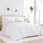 Blush Pink Reversible Microfiber Comforter Set - Twin/Twin XL, 2-Piece