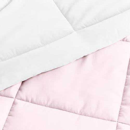 Blush Pink Reversible Microfiber Comforter Set - Twin/Twin XL, 2-Piece