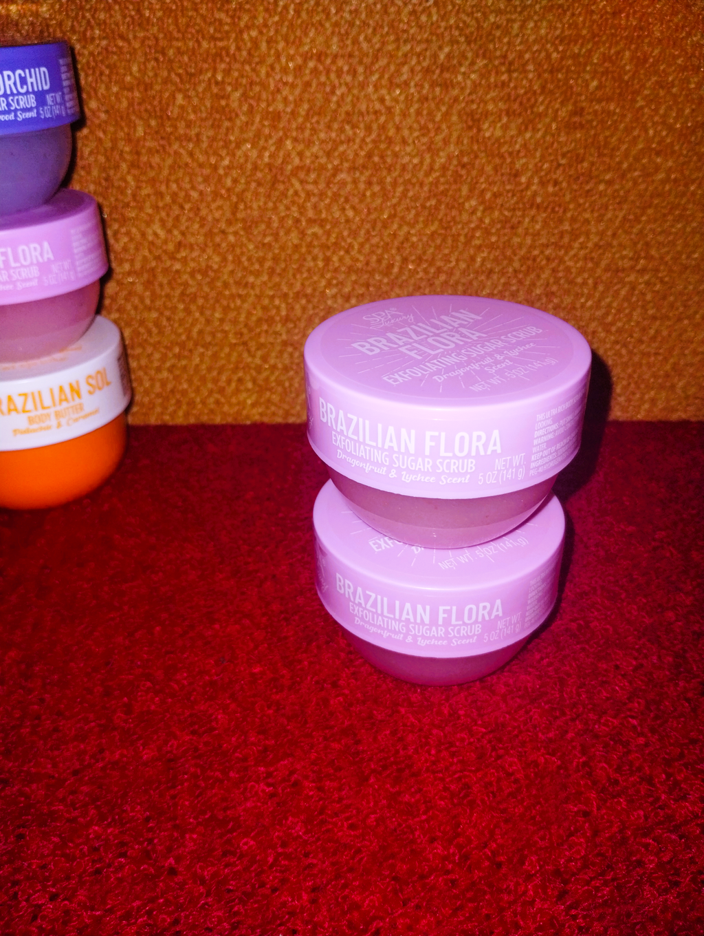 Brazilian Flora Exfoliating Sugar Scrub - Dragonfruit & Lychee 141g - Pack of 2