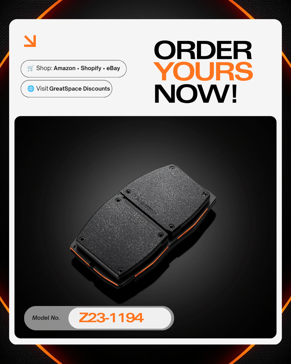 Power Stop Z23 Evolution Sport Carbon-Fiber Ceramic Brake Pads Z23-1194