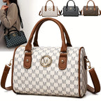Women Alphabet Shoulder Bag with Golden "M" Logo, Synthetic Faux Leather Small Crossbody Bag for Work, Travel, Parties, and Gift