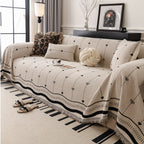 Chenille Couch Throw Cover Decorative Herringbone Sofa Blanket Protector for Couch
