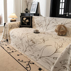 Large Floral Sofa Cover Throw Blanket, Plush Jacquard Non-Shedding Couch Cover for Pets