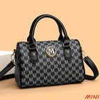 Women Alphabet Shoulder Bag with Golden "M" Logo, Synthetic Faux Leather Small Crossbody Bag for Work, Travel, Parties, and Gift