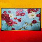 Original Abstract Floral Oil Painting by Fabrice de Villeneuve