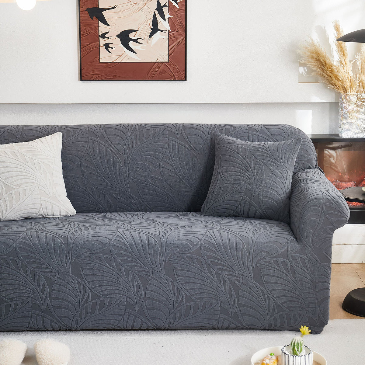 Stretch Sofa Slipcover 1-Piece Furniture Protector Couch with Elastic Bottom for Kids