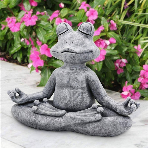Zen Garden Meditating Yoga Frog Statue - GreatSpace Discounts