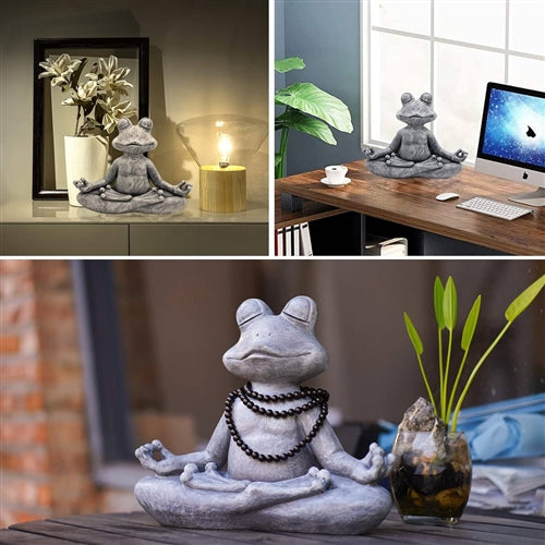 Zen Garden Meditating Yoga Frog Statue - GreatSpace Discounts