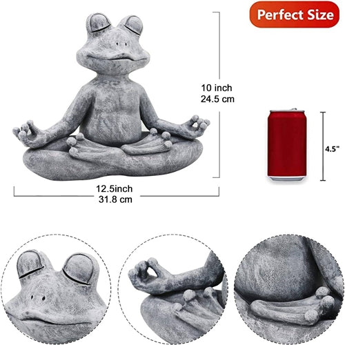 Zen Garden Meditating Yoga Frog Statue - GreatSpace Discounts