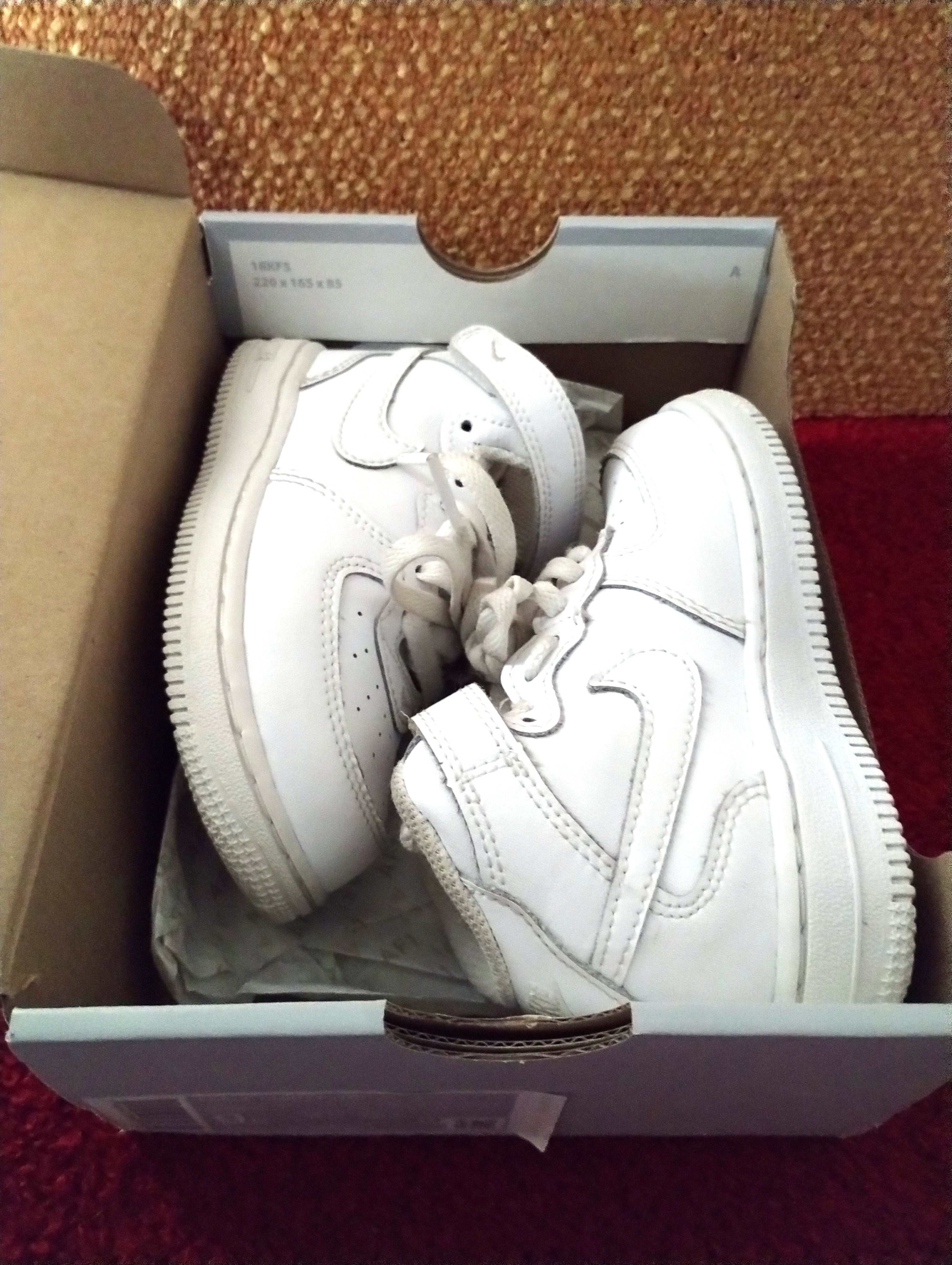 Preowned Nike Air Force 1 Mid White Toddler Sneakers – Size 9C