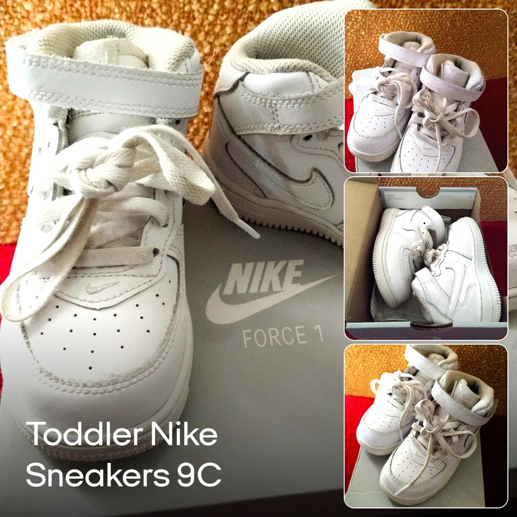 Preowned Nike Air Force 1 Mid White Toddler Sneakers – Size 9C