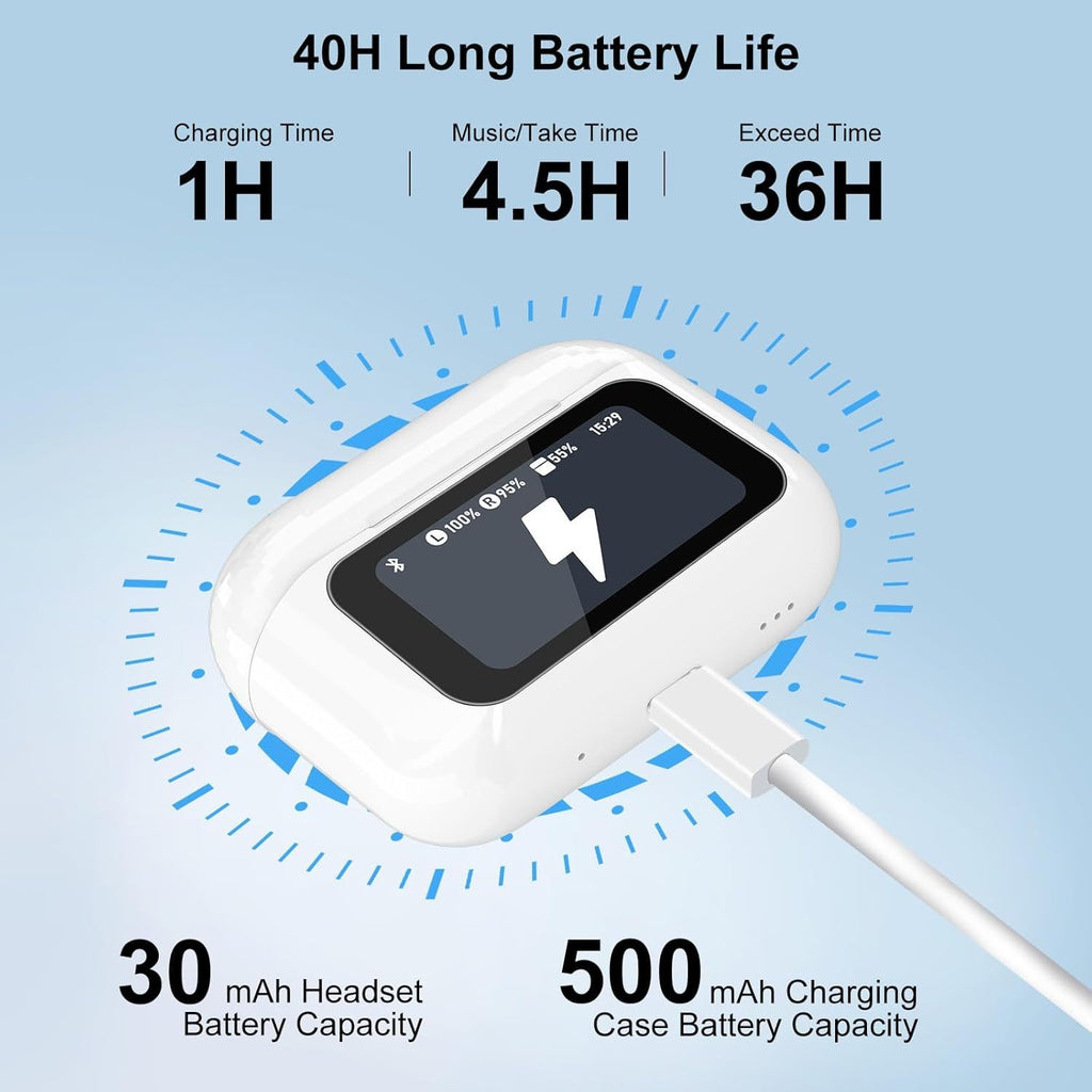 Wireless Earbuds 5.4 Bluetooth Headphones With Touch Screen Ear Buds - GreatSpace Discounts