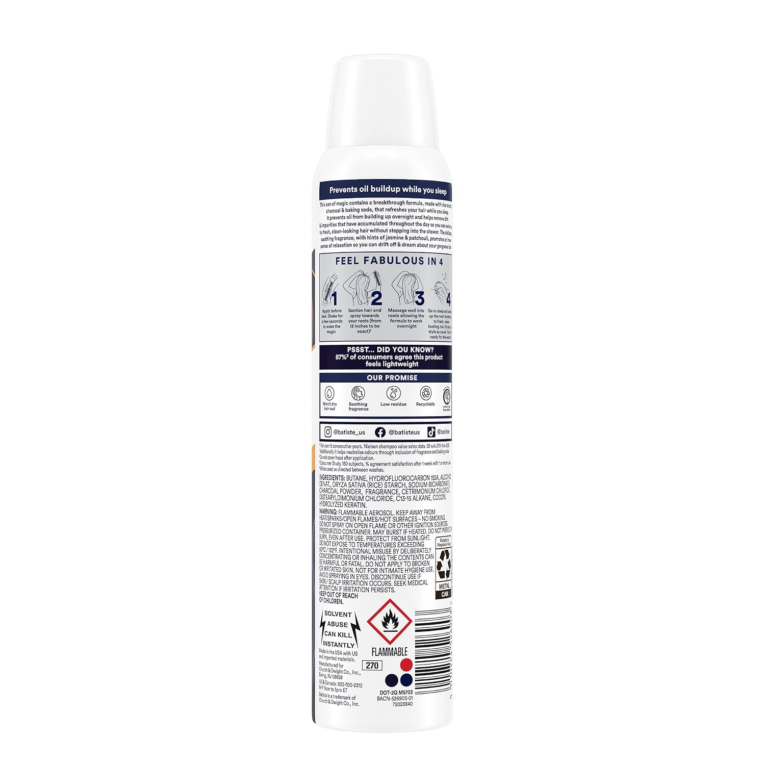 🌙 Batiste Overnight Deep Cleanse Dry Shampoo | 3.81 oz