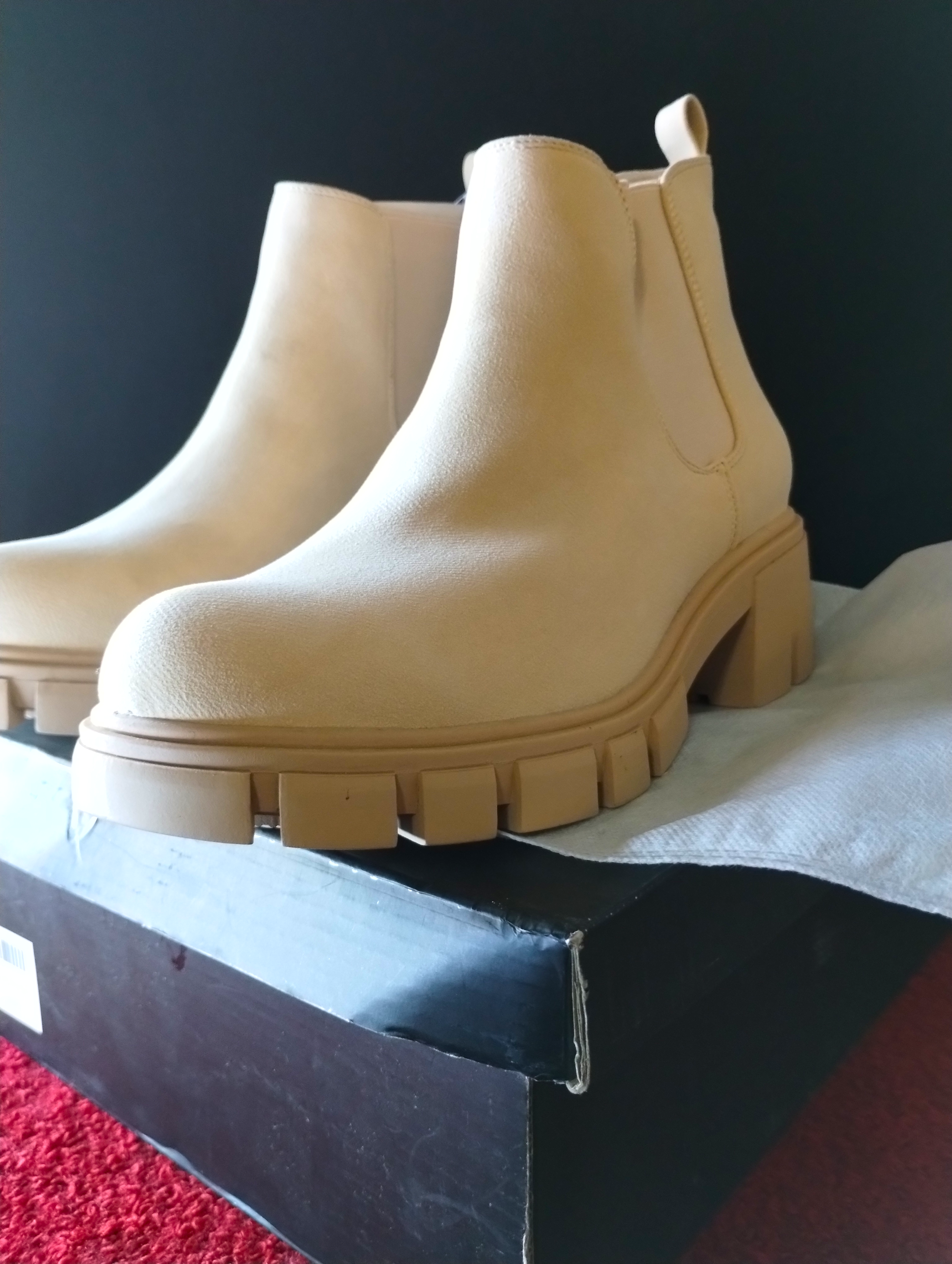 Mysoft Women’s Nude Waterproof Ankle Booties 👢✨ | Size 8