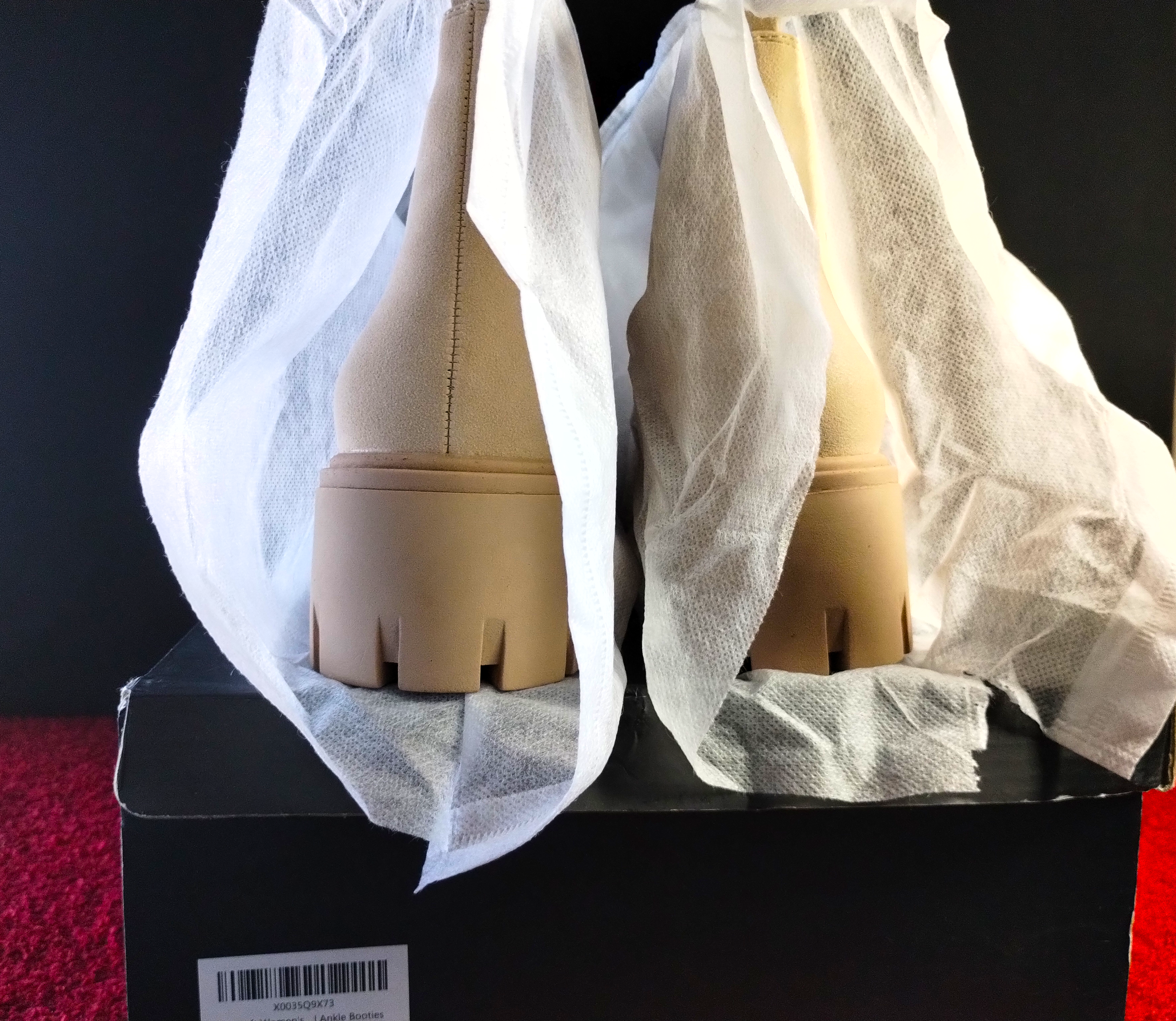 Mysoft Women’s Nude Waterproof Ankle Booties 👢✨ | Size 8