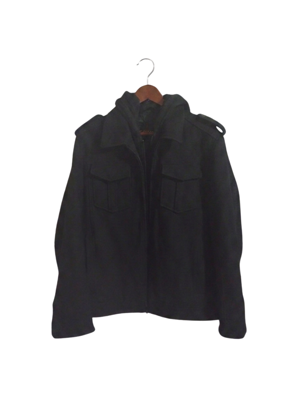 GUESS Men's Wool Coat - Black, Size Large, Preowned