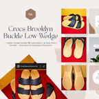 ✨ Crocs Brooklyn Buckle Low Wedge Sandals | Size 9W | Black & Tan