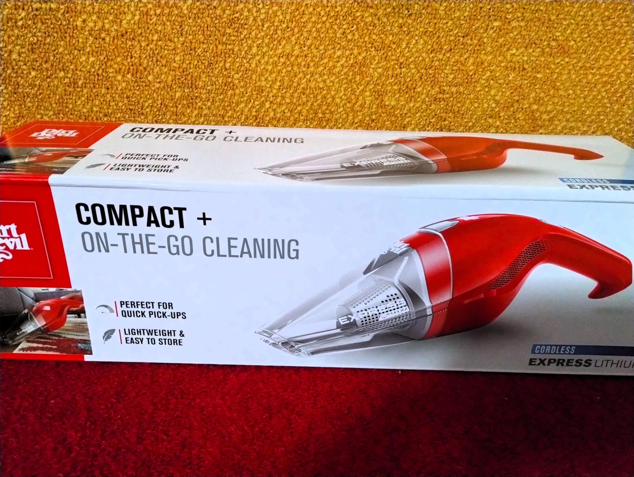 Dirt Devil Compact+ On-The-Go Cleaning Cordless Vacuum, BD30005 4V Express, Red
