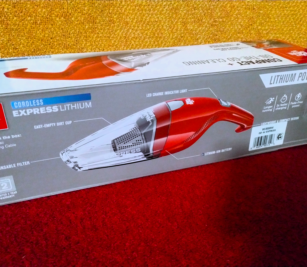 Dirt Devil Compact+ On-The-Go Cleaning Cordless Vacuum, BD30005 4V Express, Red