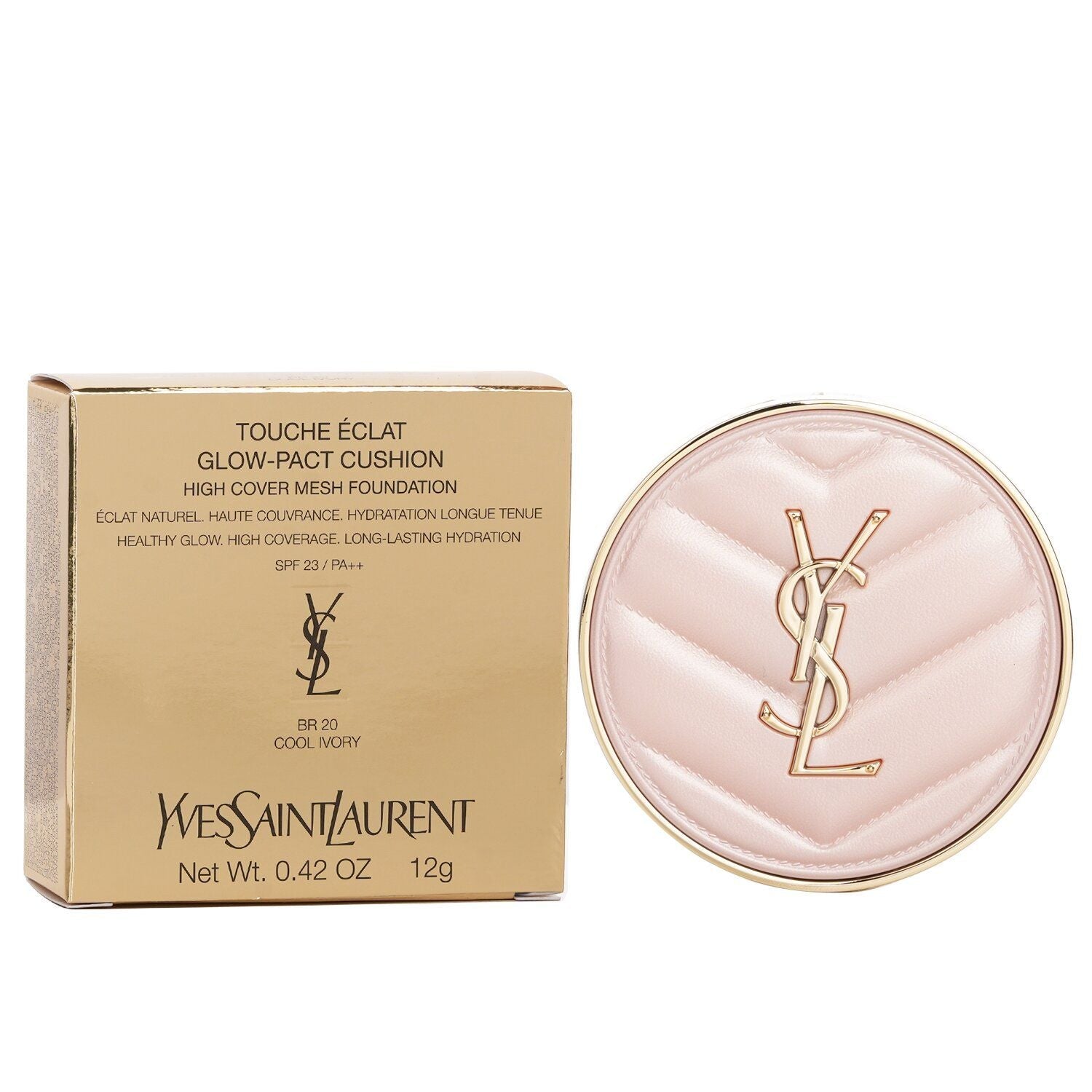 YVES SAINT LAURENT - Touche Eclat Glow Pact Cushion High Cover Mesh Foundation - # BR20 Cool Ivory 768948 12g