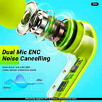 Ultrapods Max Bluetooth Earbuds Hi-Res Sound, Waterproof, Noise Canceling - Neon - GreatSpace Discounts