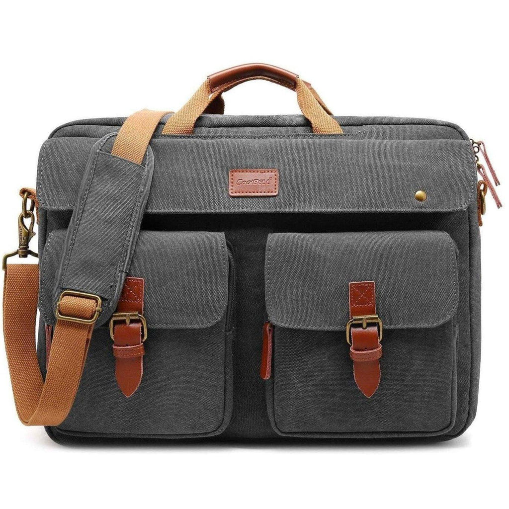 Oxford Canvas Messenger Bag – 3-in-1 Convertible Laptop Briefcase - GreatSpace Discounts