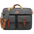 Oxford Canvas Messenger Bag – 3-in-1 Convertible Laptop Briefcase - GreatSpace Discounts