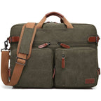 Oxford Canvas Messenger Bag – 3-in-1 Convertible Laptop Briefcase - GreatSpace Discounts