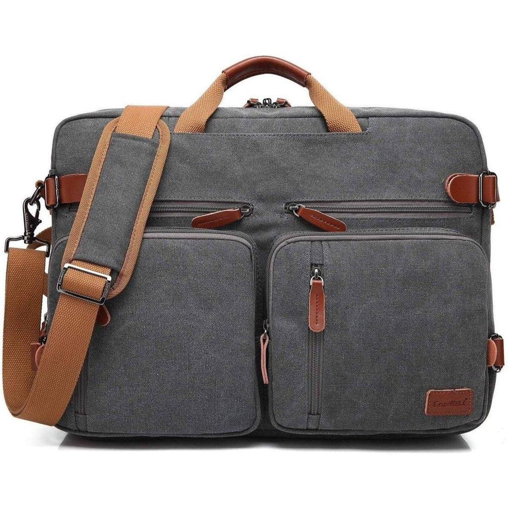 Oxford Canvas Messenger Bag – 3-in-1 Convertible Laptop Briefcase - GreatSpace Discounts