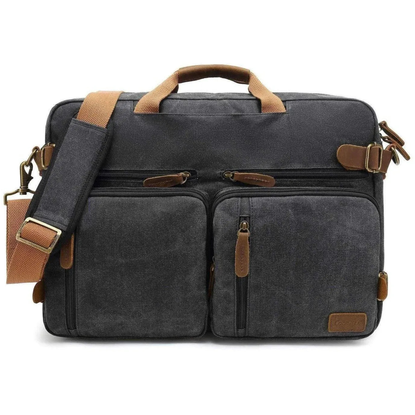 Oxford Canvas Messenger Bag – 3-in-1 Convertible Laptop Briefcase - GreatSpace Discounts