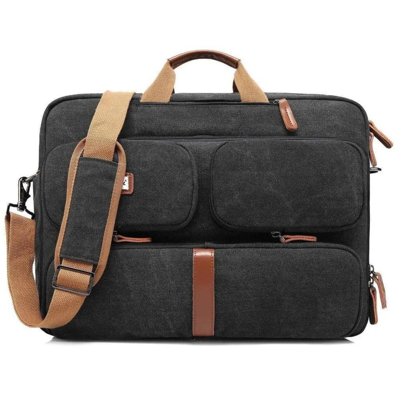 Oxford Canvas Messenger Bag – 3-in-1 Convertible Laptop Briefcase - GreatSpace Discounts