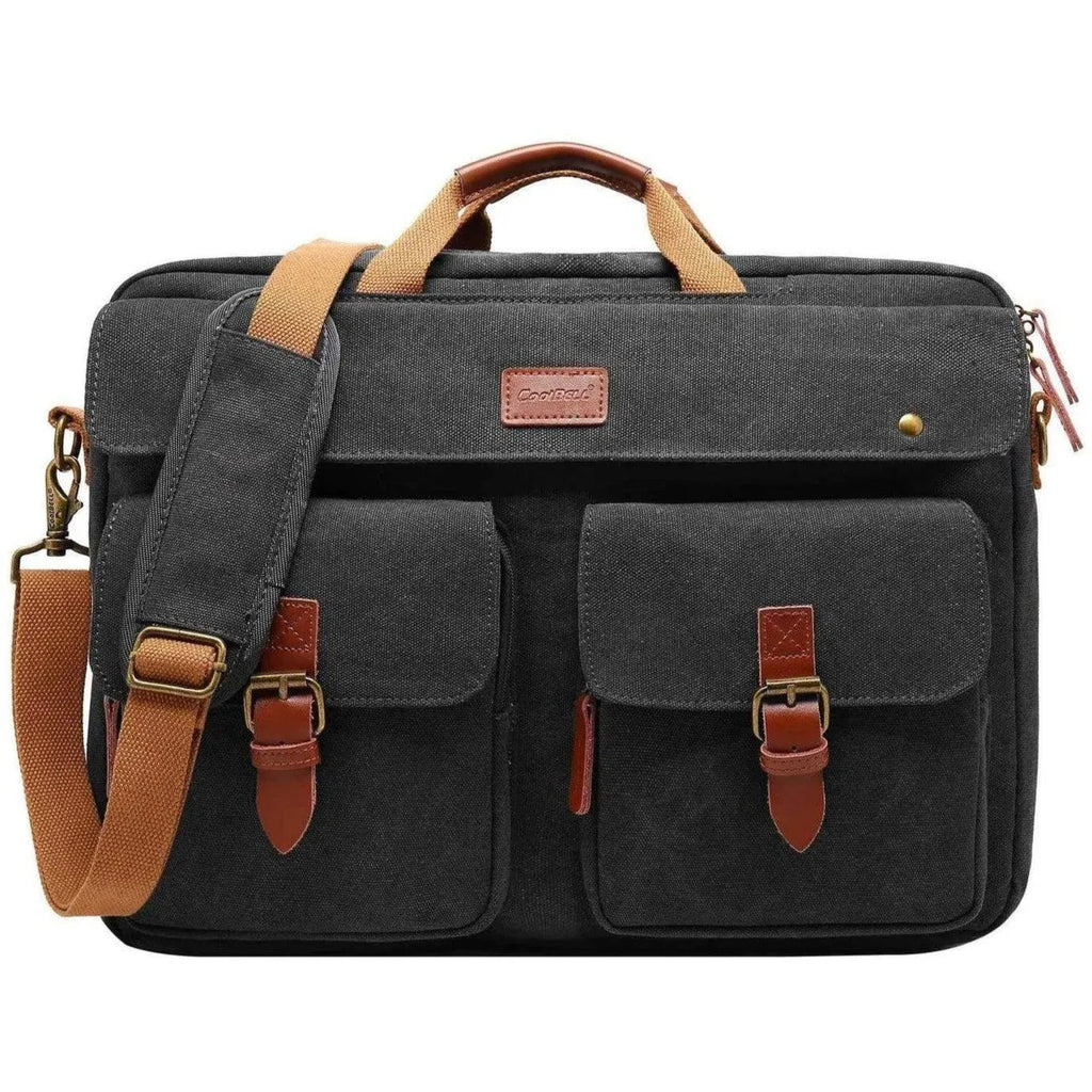 Oxford Canvas Messenger Bag – 3-in-1 Convertible Laptop Briefcase - GreatSpace Discounts