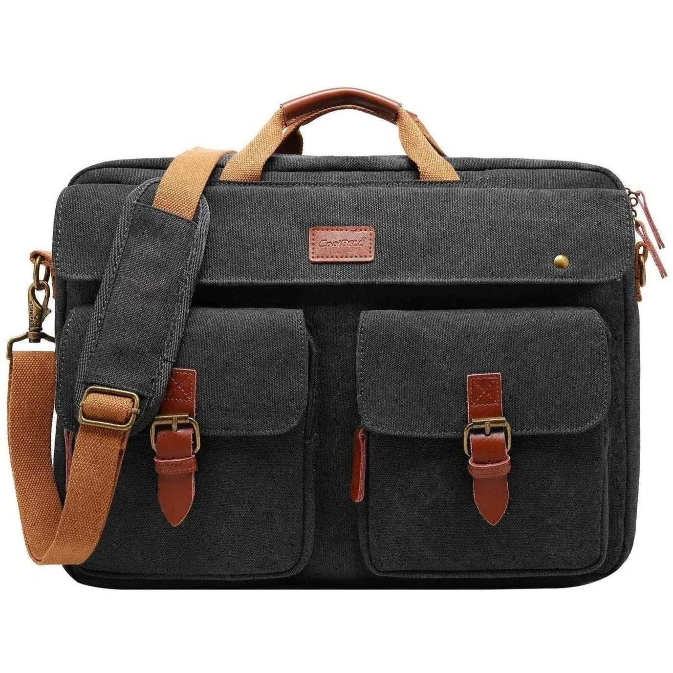 Oxford Canvas Messenger Bag – 3-in-1 Convertible Laptop Briefcase - GreatSpace Discounts