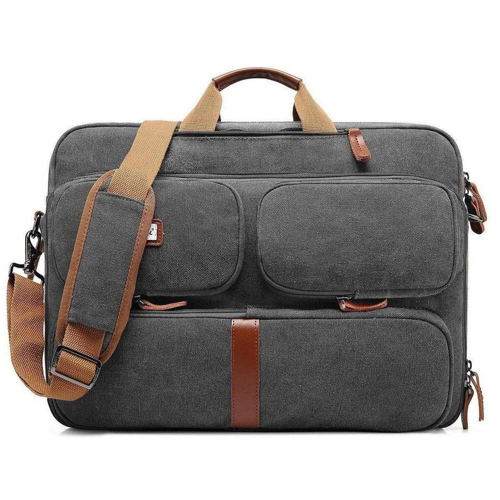 Oxford Canvas Messenger Bag – 3-in-1 Convertible Laptop Briefcase - GreatSpace Discounts