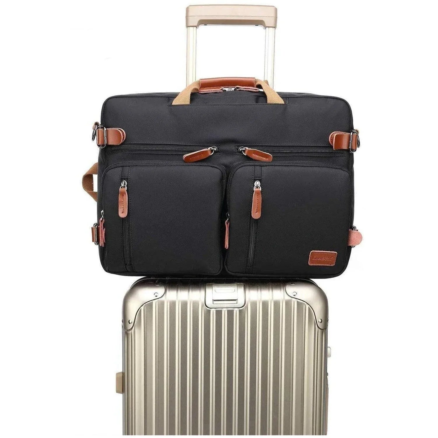 Oxford Canvas Messenger Bag – 3-in-1 Convertible Laptop Briefcase - GreatSpace Discounts