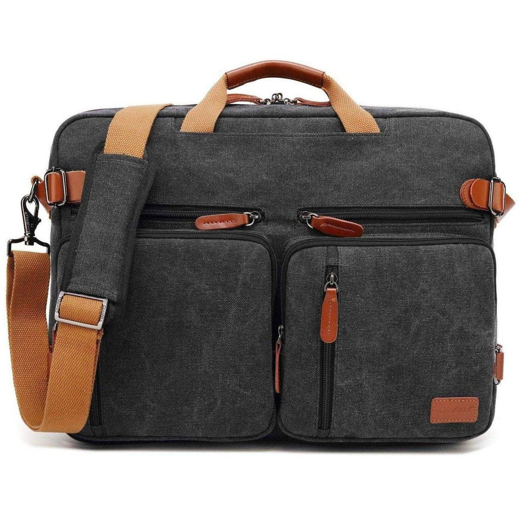 Oxford Canvas Messenger Bag – 3-in-1 Convertible Laptop Briefcase - GreatSpace Discounts