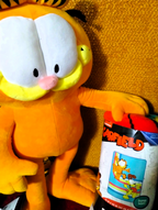 Vintage Garfield Plush & Throw Bundle – Huggable Toy + Cozy Throw Blanket