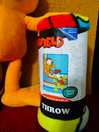 Vintage Garfield Plush & Throw Bundle – Huggable Toy + Cozy Throw Blanket