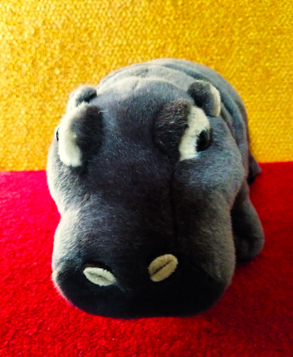 Aurora Miyoni Hippo 12" Realistic Plush, Medium Gray, Preowned