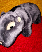 Aurora Miyoni Hippo 12" Realistic Plush, Medium Gray, Preowned