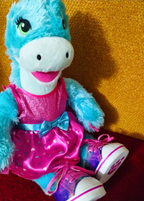🦕B.A.B Turquoise Stegosaurus Soft Toy | Pink Dress & Glitter Sneakers✨   (Pre-owned)