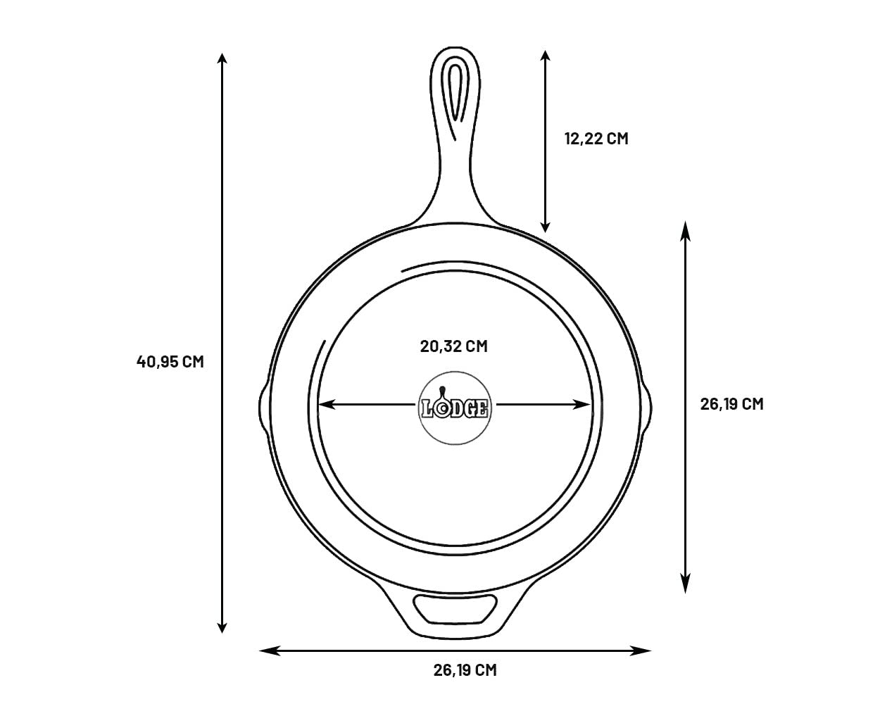 Lodge Cast Iron Skillet 10.25in - Pre-Seasoned, Durable Non-Toxic Cookware