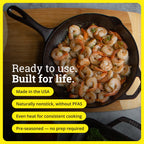Lodge Cast Iron Skillet 10.25in - Pre-Seasoned, Durable Non-Toxic Cookware
