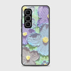 Infinix Hot 50 Pro Plus Cover - Floral Series - Design 1 - Purple & Aqua - HQ Premium Shine Durable Shatterproof Case (Fast Delivery) - GreatSpace Discounts