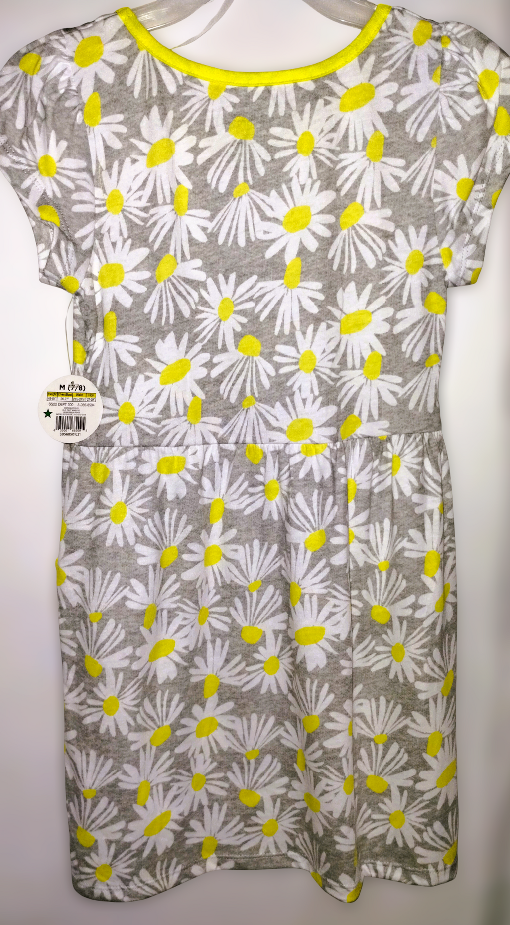 NWT Bobbie Brooks Daisy Print Dress - Gray & Yellow, XS, S, M