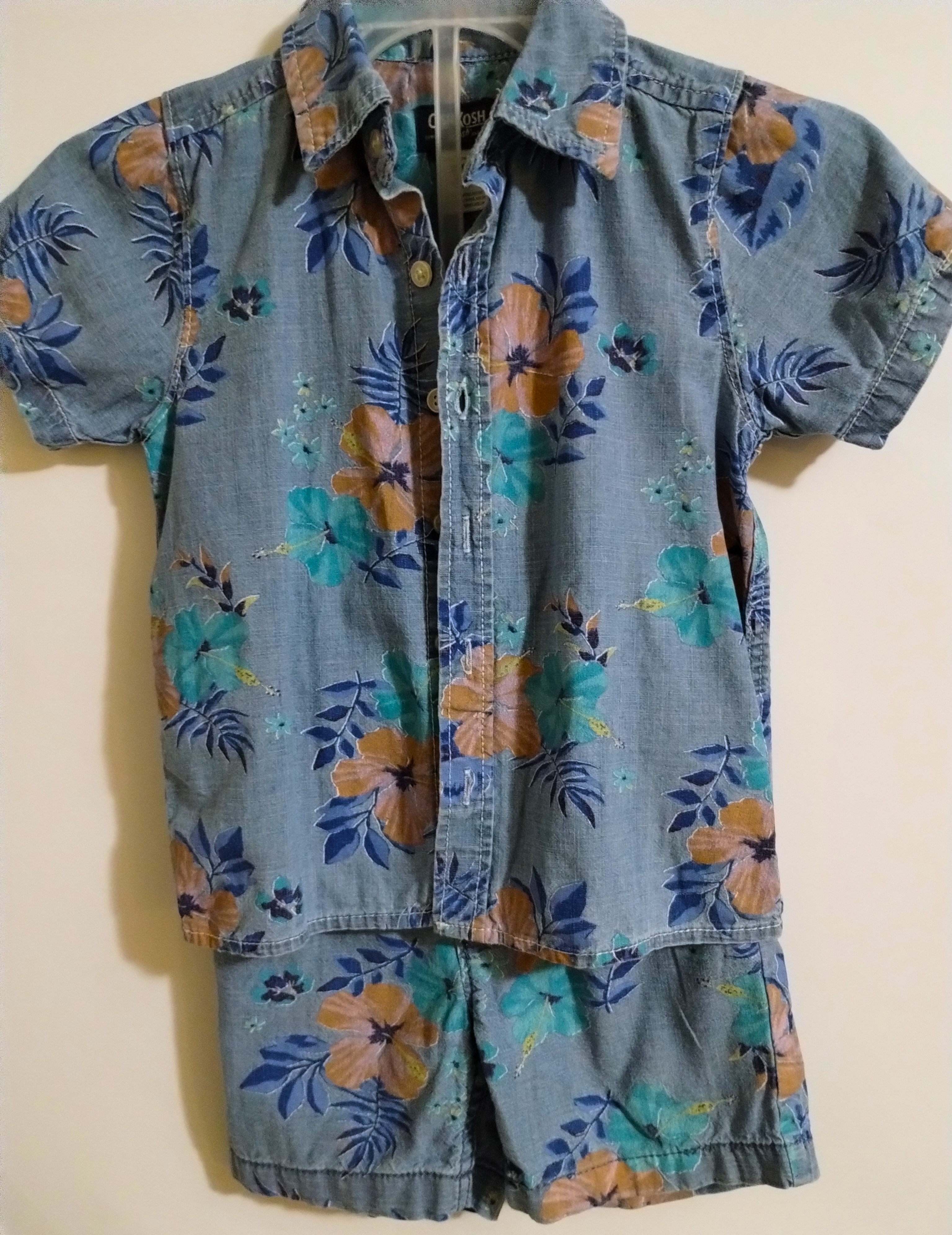 OshKosh B'gosh Rare Vintage Hawaiian Chambray Set, 3T